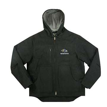 NFL Baltimore Ravens Adult Trailblazer Canvas Fleeced Lined Hooded Jacket, Large, Black