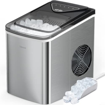 Silonn Fast Ice Maker 9 Cubes in 6 Mins Self-Cleaning