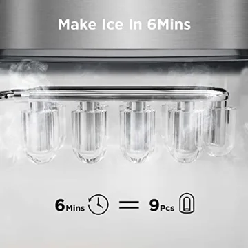 Silonn Fast Ice Maker 9 Cubes in 6 Mins Self-Cleaning