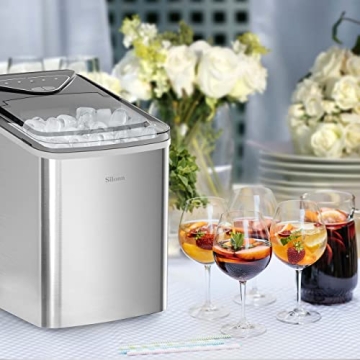 Silonn Fast Ice Maker 9 Cubes in 6 Mins Self-Cleaning