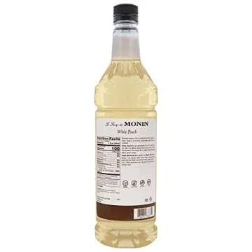 Monin - White Peach Syrup, Juicy Ripe Peach Flavor, Perfect for Cocktails, Mocktails, Iced Teas, & S...