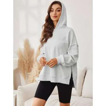 Glamaker Women's Light Grey Oversized Hoodie for All Occasions