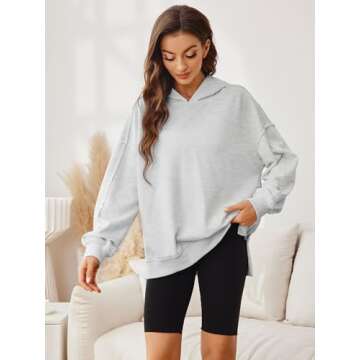 Glamaker Women's Light Grey Oversized Hoodie for All Occasions