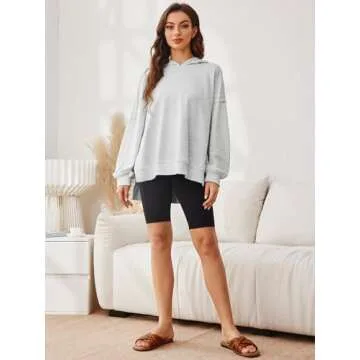 Glamaker Women's Light Grey Oversized Hoodie for All Occasions