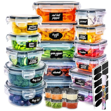 Fullstar 50 PCS Plastic Food Storage Containers with Lids for Meal Prep