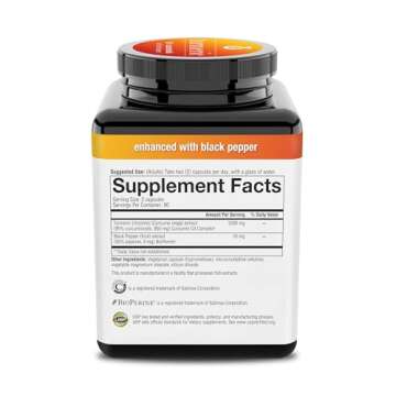 Youtheory Turmeric Extra Strength - 1,000 mg Turmeric Supplement - with 10 mg Black Pepper - Curcumin Joint Support* - Soy, Dairy & Gluten Free - 180 Vegetarian Capsules