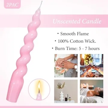 Spiral Taper Candle Set - Handmade Pink Elegance for Any Occasion