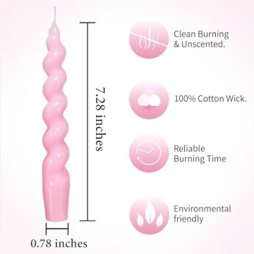 Spiral Taper Candle Set - Handmade Pink Elegance for Any Occasion