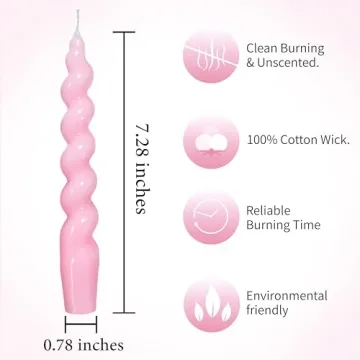 Spiral Taper Candle Set - Handmade Pink Elegance for Any Occasion