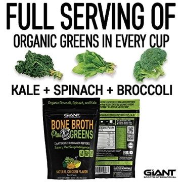 Giant Sports Bone Broth Plus Greens | Organic Super Greens Powder Mix