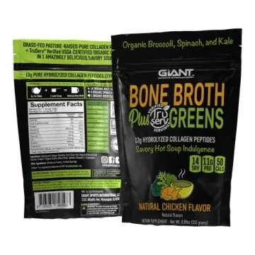 Giant Sports Bone Broth Plus Greens | Organic Super Greens Powder Mix