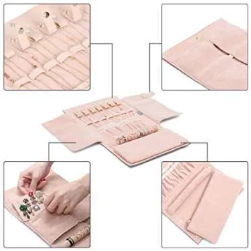 Becko Jewelry Organizer Roll - Stylish Travel Case for Jewelry