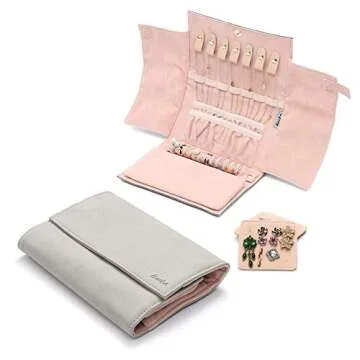 Becko Jewelry Organizer Roll - Stylish Travel Case for Jewelry