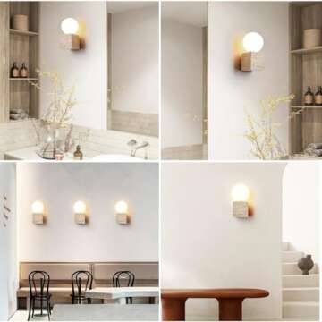 WFZRXFC Japanese Style Wabi Sabi Interior Stone Sconce Natural Yellow Travertine Wall Sconce G9 Household Round Glass Wall Lamp Wall Light for Kitchen Bedroom Living Room Vanity Fixture