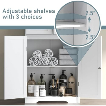 Betterhood 67" Bathroom Storage Cabinet with Glass Doors