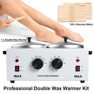 Professional Double Wax Warmer For Hair Removal SPA Dual Wax Pot Waxing Machine Kit For Women, Wax Heater With Adjustable Temperature Set