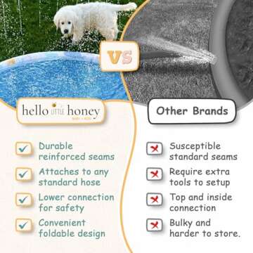 Splash pad Sprinkler for Kids, Large 66" Non-Slip Splash Pad, Splash Pads for Toddlers 1-3, Splash Pad for Kids Ages 4-8, Sprinkler for Kids, Toddler Outdoor Toys