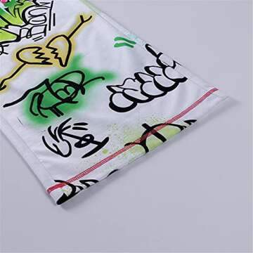 Women Baggy Hip Hop Pants 90s Athletic Graphic Drawstring Loose Jogger Cinch Bottom Sweatpants Streetwear (White, S)