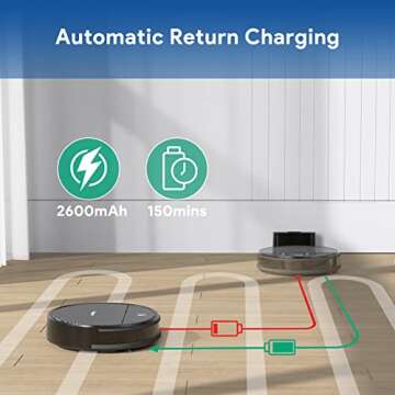 Bagotte 2-in-1 Robot Vacuum with 2000Pa Suction