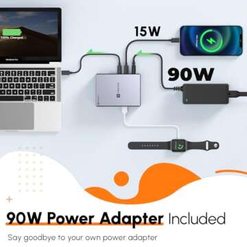 TobenONE Thunderbolt 4 Dock with Power Adapter, Thunderbolt Certified, Dual/Triple 4K@60Hz Monitor Docking Station for Windows, Mac, and Chrome (40Gbps, HDMI, DP, 6xUSB Ports, SD/TF4.0)