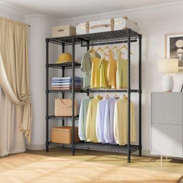VIPEK V7 Basic Garment Rack for Hanging Clothes Heavy Duty Clothes Rack with Shelves, Portable Close...