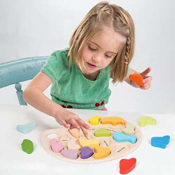 Wooden Color Shape Sorter Puzzle Toy Set - Montessori Toy 18 Colorful Baby Shapes Color Matching Board Sorting Puzzle Palette for Early Preschool Learning Toy, Fine Motor Skills Development