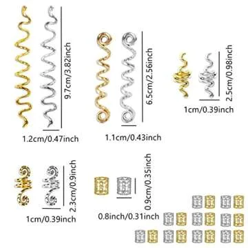 Celtic 28-Piece Hair Cuffs and Spiral Clips for Braids