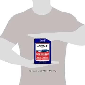 Centaurus AZ Fast-Acting Acetone Cleaner - Crown – 100% Acetone - 16 Oz - 100 Percent Pure Acetone for Cleaning, Thinning, and Degreasing - Adhesive Acetone Remover - Available Gloves, Clear