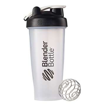 BlenderBottle Classic Loop Top Shaker Bottle, 28-Ounce, Clear/Black