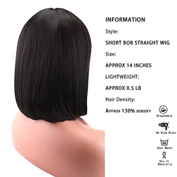Stylish Kalyss Black Bob Wig with Bangs for Women