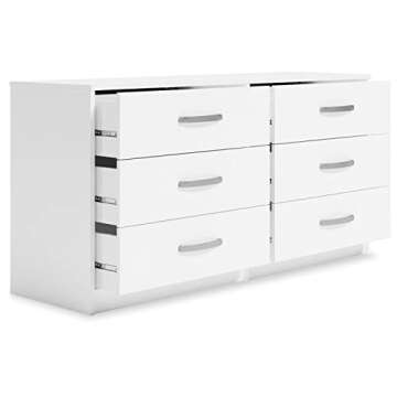Signature Design Ashley Flannia 6 Drawer Dresser - White