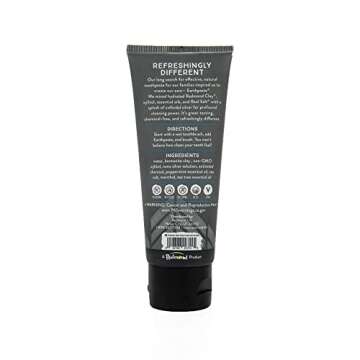 Redmond Earthpaste with Silver - Natural Non-Fluoride Charcol Toothpaste, 4 Ounch Tube (Peppermint Charcoal)