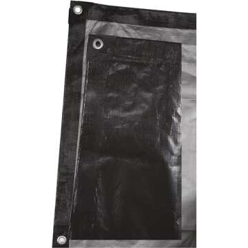 Roughneck 6-Oz. Extreme-Duty Black/Silver Poly Tarp - 10ft. x 12ft.