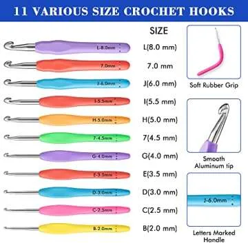 Inscraft Crochet Hook Set – 82 Pcs Ergonomic for Beginners