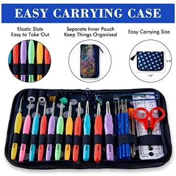 Inscraft Crochet Hook Set – 82 Pcs Ergonomic for Beginners