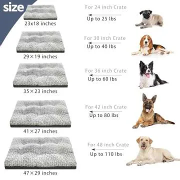 IHINIRE Washable Dog Crate Bed Deluxe Plush Dog Beds Reversible All-Seasons Bed Pet Sleeping Mattress for Large, Medium Dogs