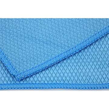 Autofiber Diamond Glass Microfiber Window and Chrome Towel - Pack of 4, Blue (16 inch x 16 inch)