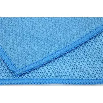 Autofiber Diamond Glass Microfiber Window and Chrome Towel - Pack of 4, Blue (16 inch x 16 inch)