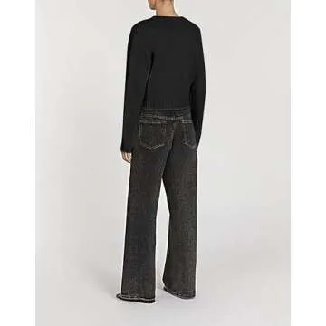 Cioatin Women Long Sleeve Button Down Knit Crop Cardigan Open Front Lightweight Sweater Pullover Fall Outfits Tops