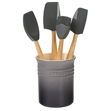 Le Creuset 5pc Silicone Utensil Set with Stoneware Crock