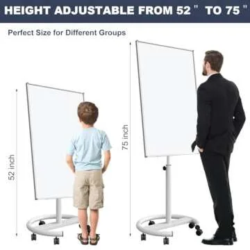 TANKEE Mobile Whiteboard on Wheels - 40'' x 26'' Portable Magnetic Standing White Board, Dry Erase B...