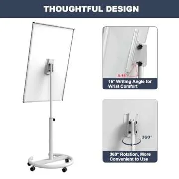 TANKEE Mobile Whiteboard - Adjustable, Portable, Magnetic