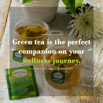 Twinings Green Tea Bags - Caffeinated Tea Made from Fresh Green Tea Leaves, Perfect for Hot or Iced Tea, 50 Count