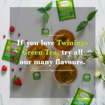 Twinings Green Tea Bags - Caffeinated Tea Made from Fresh Green Tea Leaves, Perfect for Hot or Iced Tea, 50 Count