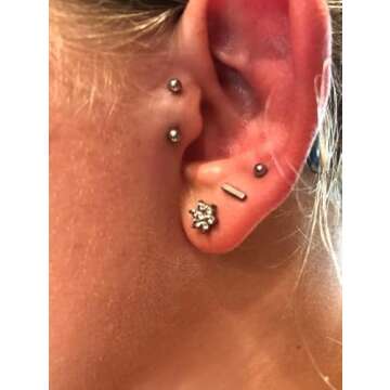 Elegant 6pcs Stainless Steel Rose Gold Body Piercing Set