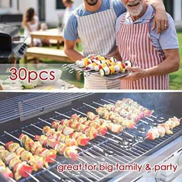 Durable 15.7” Stainless Steel Kabob Skewers Set