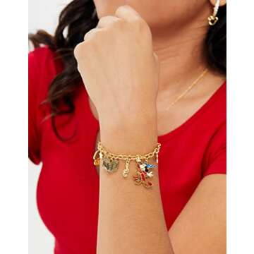 Disney Womens Mickey Mouse Fantasia Charm Bracelet - Mickey Mouse Bracelet Jewelry