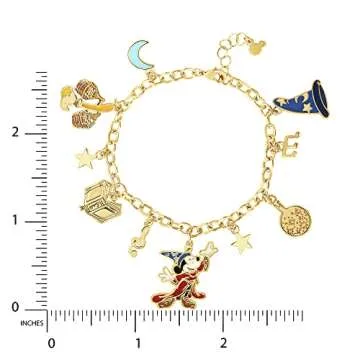 Disney Womens Mickey Mouse Fantasia Charm Bracelet - Mickey Mouse Bracelet Jewelry