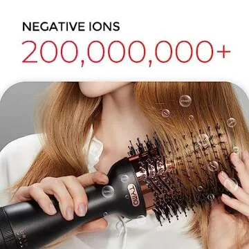 TYMO Hair Dryer Brush Blow Dryer Brush in One, 4 in 1 Ionic Hair Dryer and Styler Volumizer with Oval Titanium Barrel, Hot Air Straightener Brush for Smooth Frizz-Free Blowout, Gold