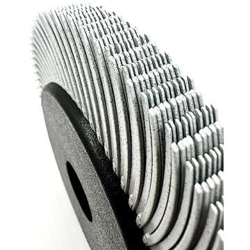 Radial Bristle Brush, 6 in x 1/2 in x 1 in 120 Grit (White) with Adapter, Type C Curved Bristle (Pack of 1)